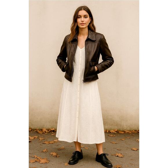 Anthropologie S Marguerite Lace Midi Dress Cotton Sleeveless Crewneck White EUC! - Picture 7 of 7